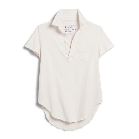 Frank & Eileen Tops - NEW Frank & Eileen CHARLOTTE Perfect Polo Heritage Jersey Shirt Vintage White XS